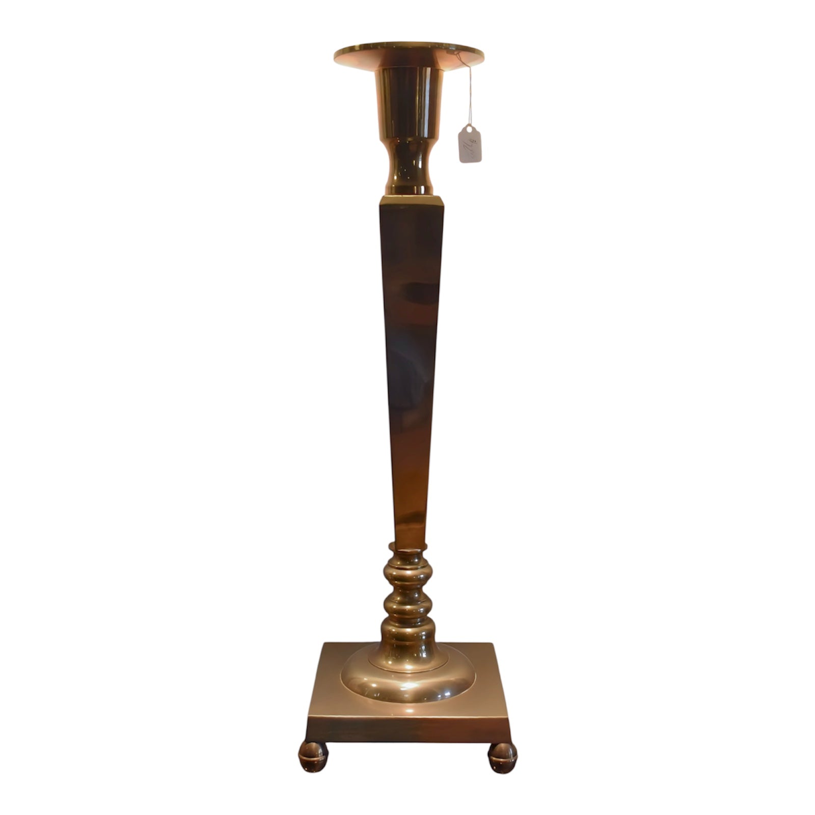 Large Gold Square Base Candle Holder