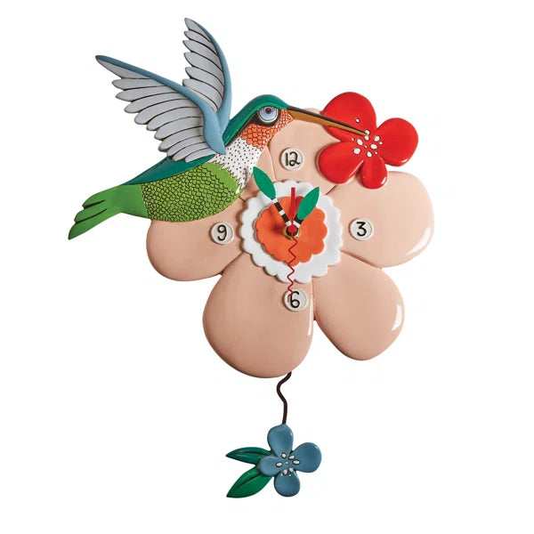 Pretty Hummingbird Wall Clock