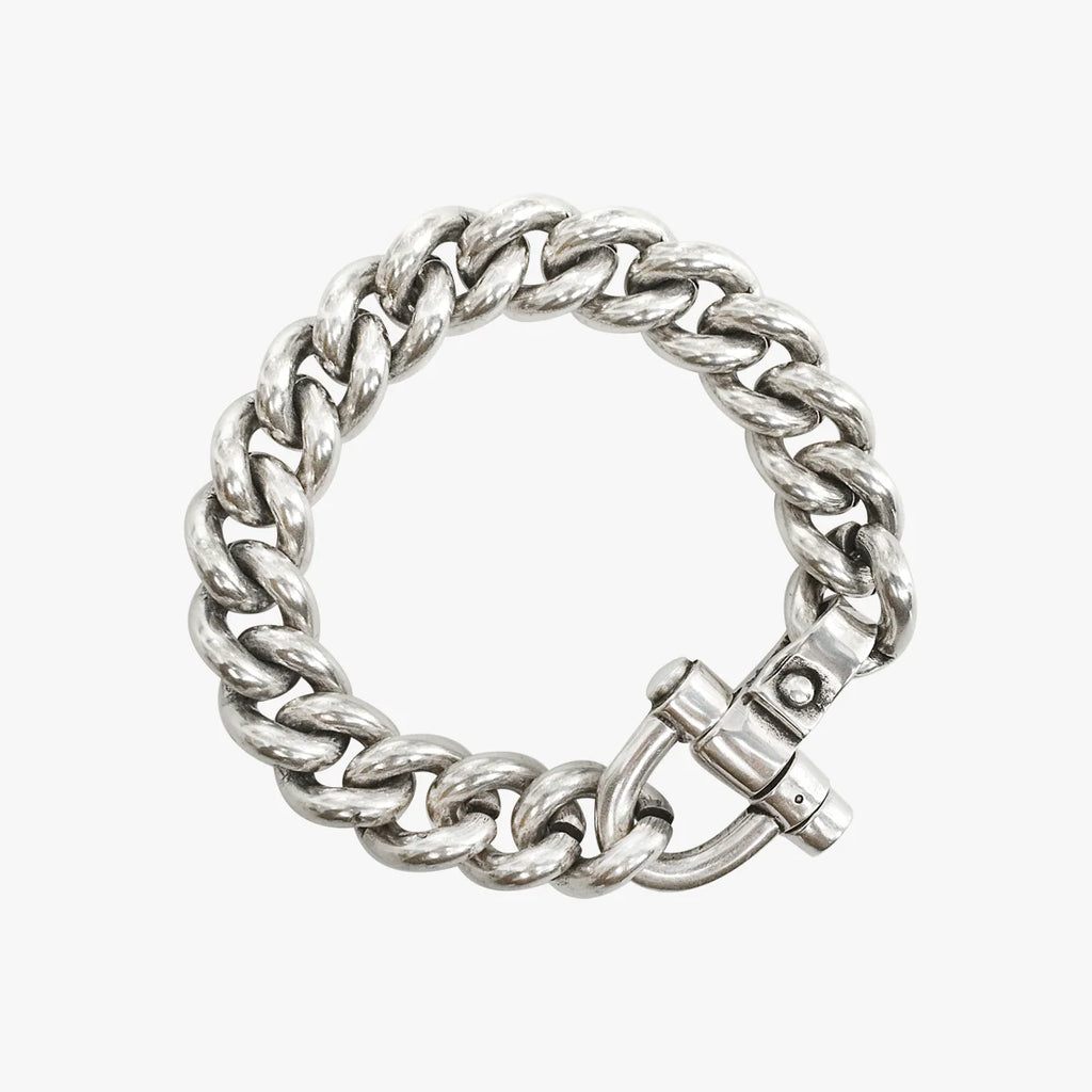 Chunky Curb Link Bracelet – Silver