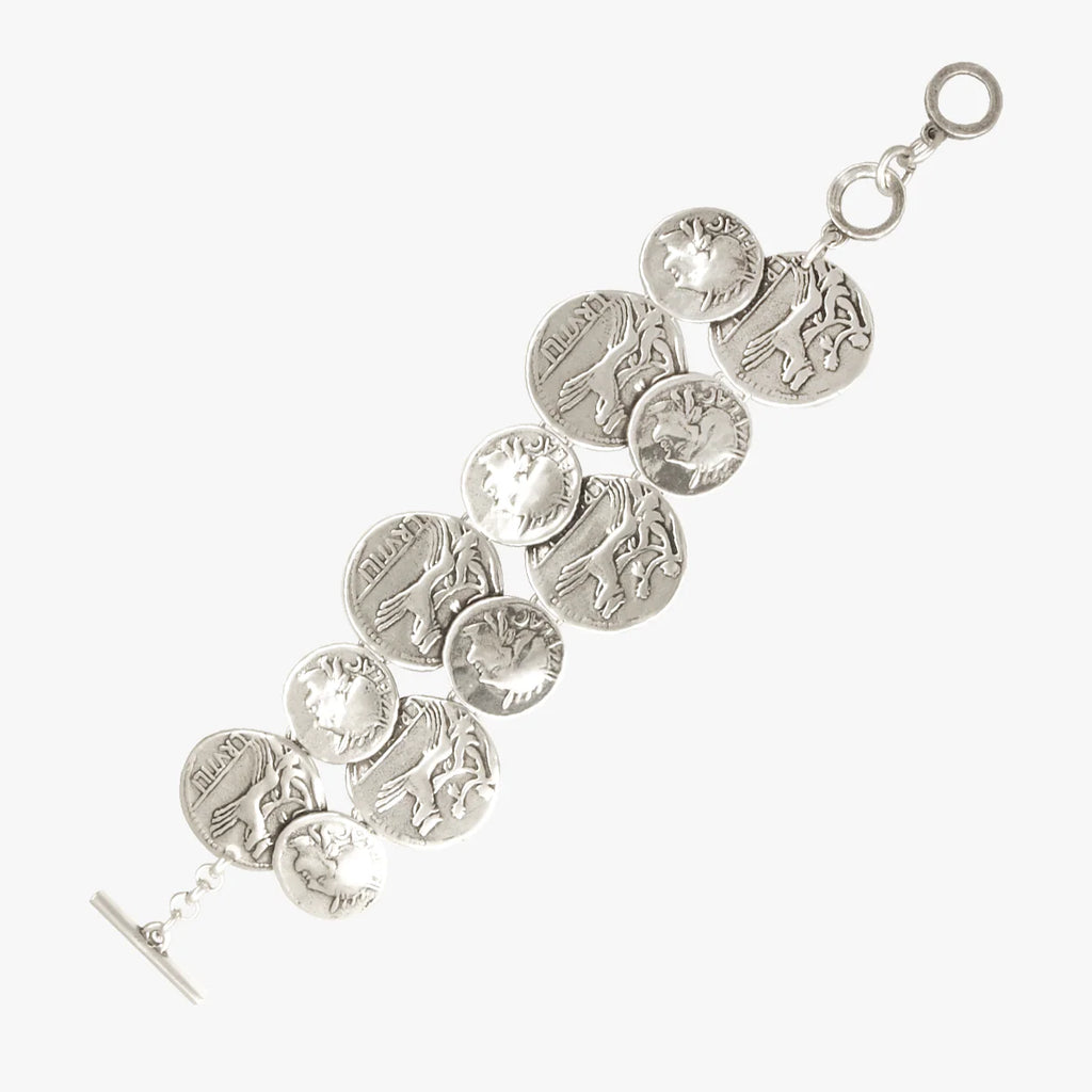 Gladiator Coin Bracelet - Silver