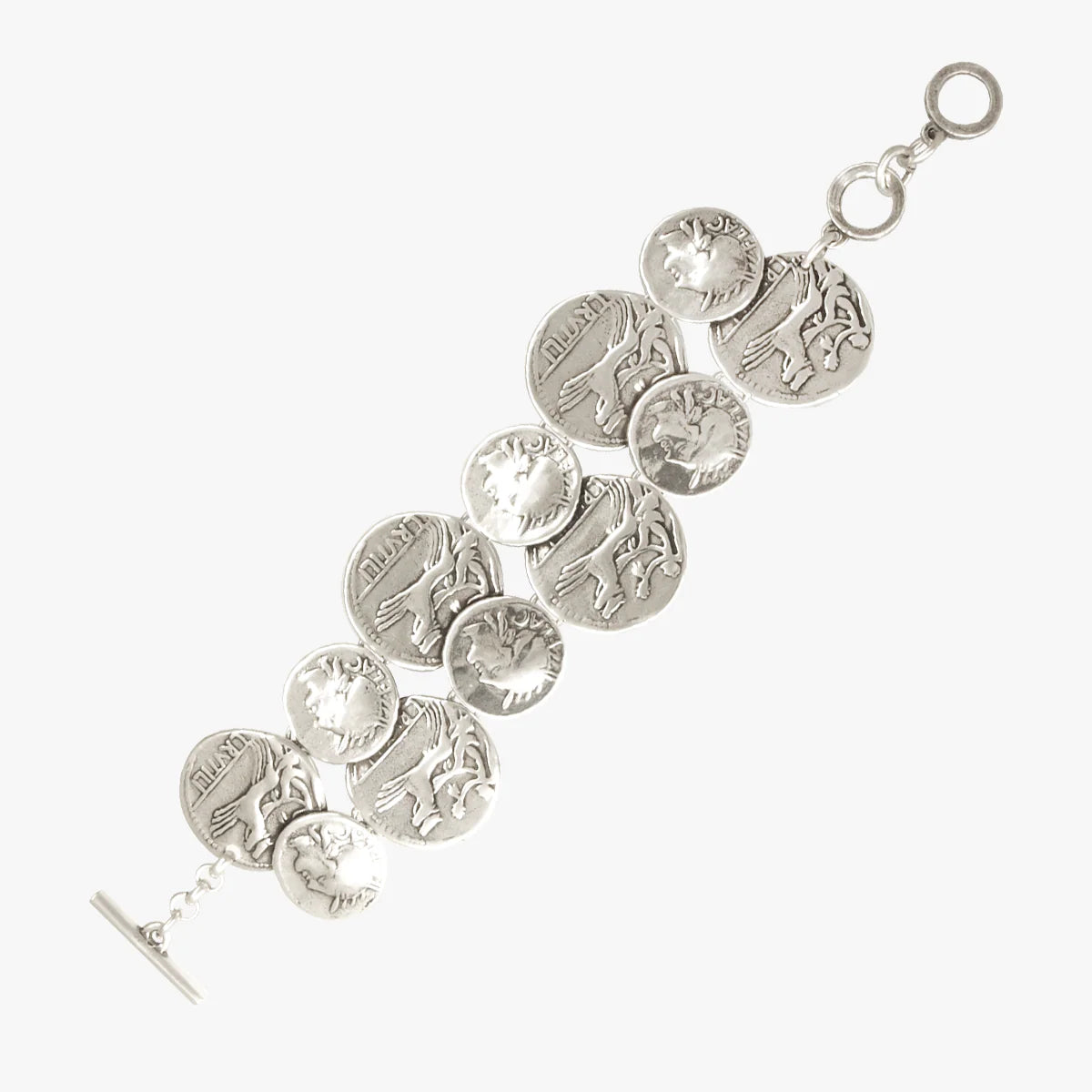 Gladiator Coin Bracelet - Silver
