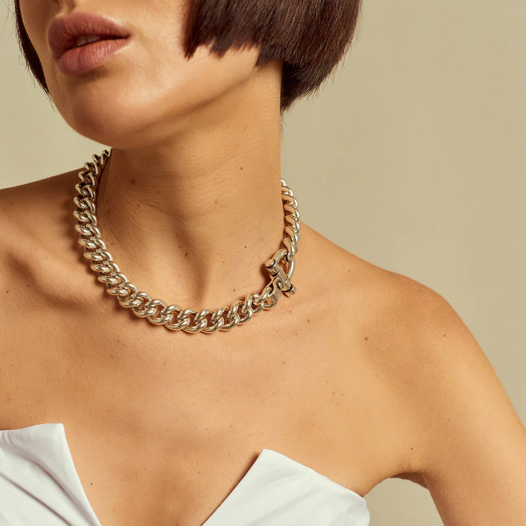 Barracus Collar Shackle Necklace – Silver