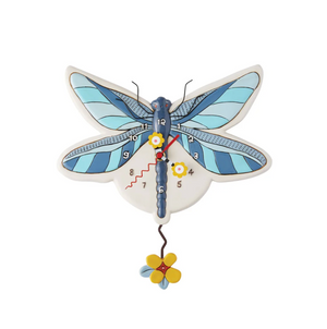 Blue Dragonfly Wall Clock