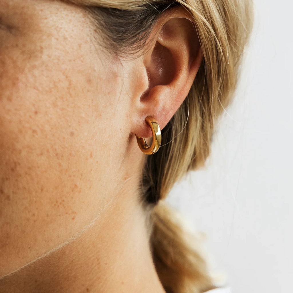 Cross Heart Hoop Earrings – Gold