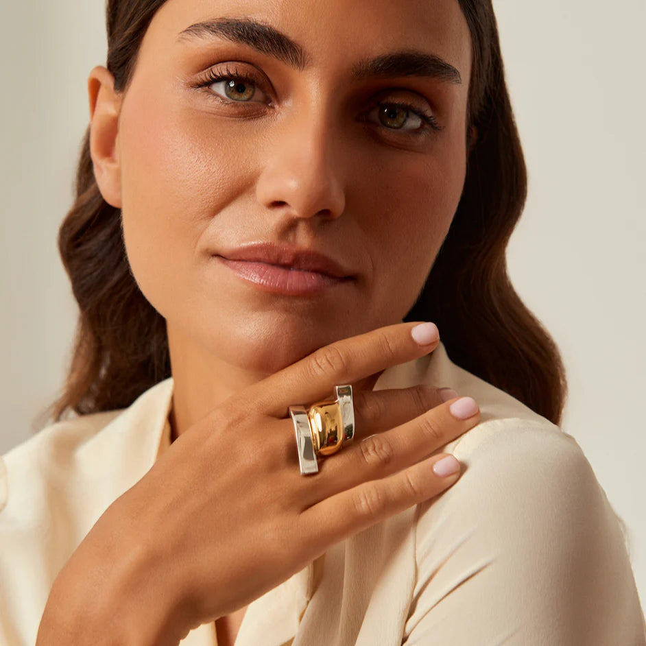 Stony Ring – Silver/Gold