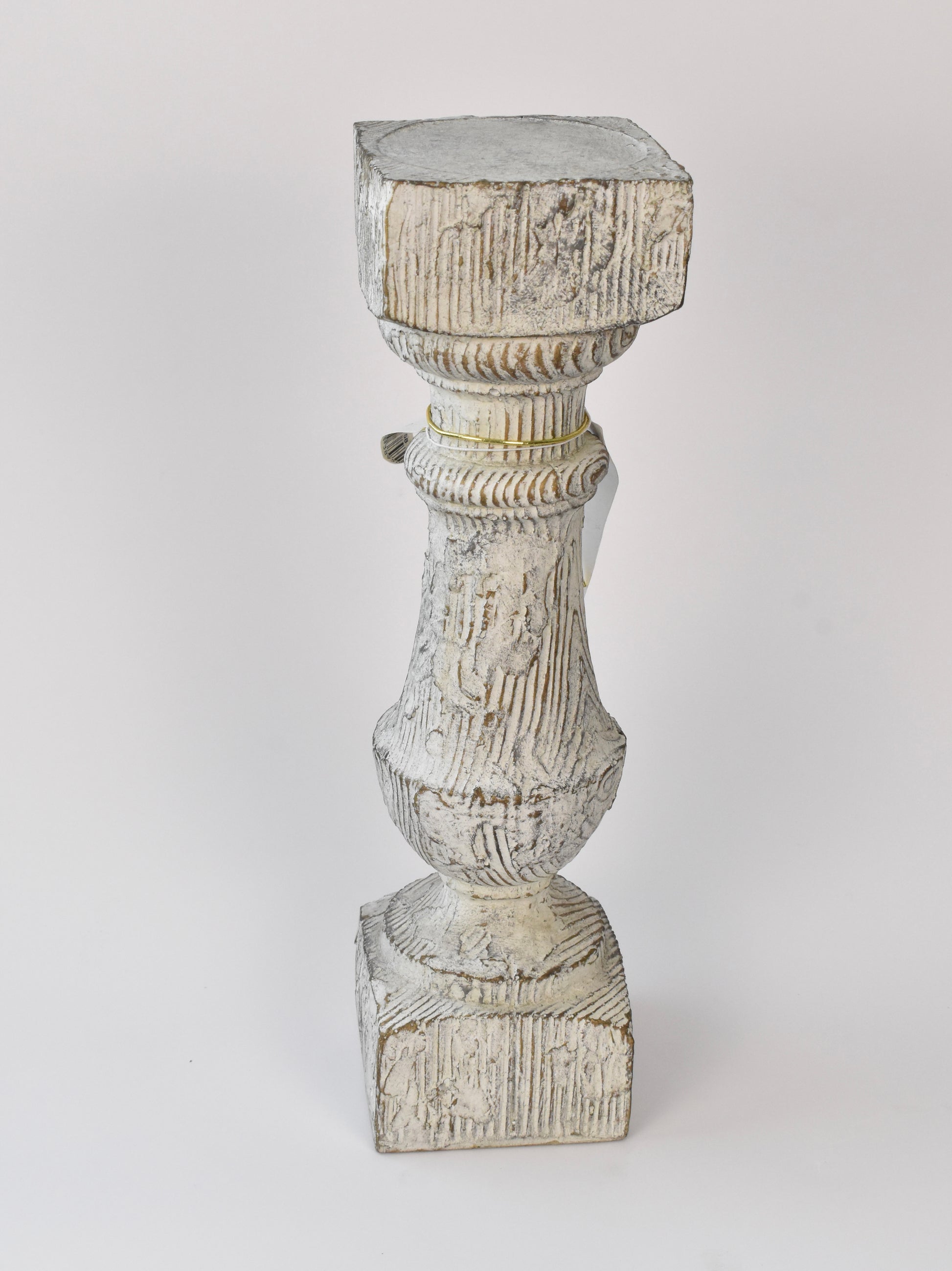 Faux Wood Candle Holder 13.25"