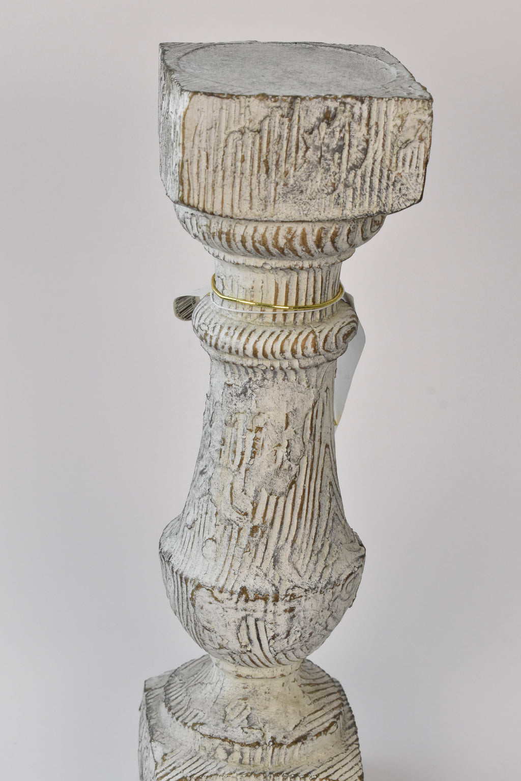 Faux Wood Candle Holder 13.25"