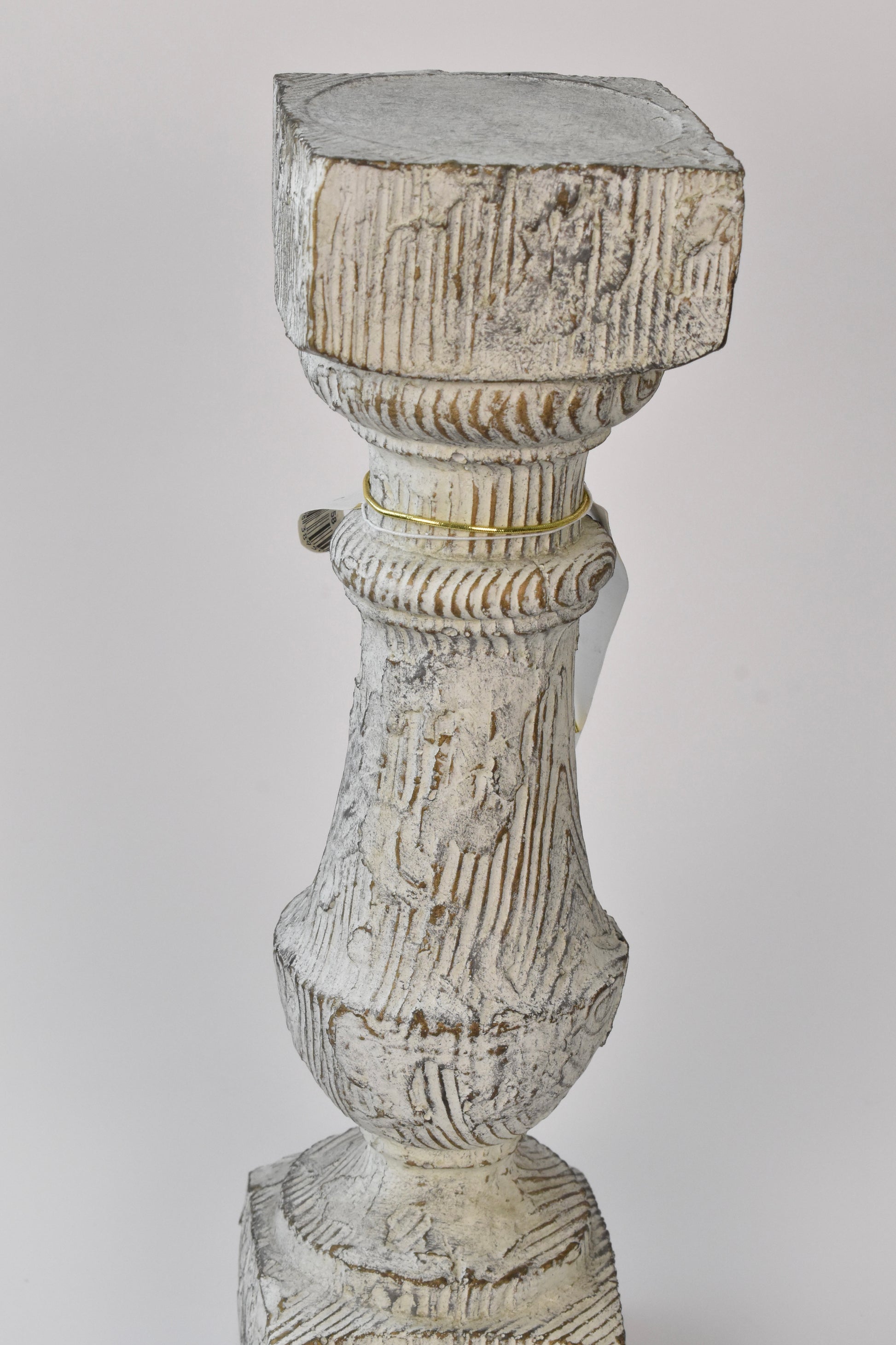 Faux Wood Candle Holder 13.25"