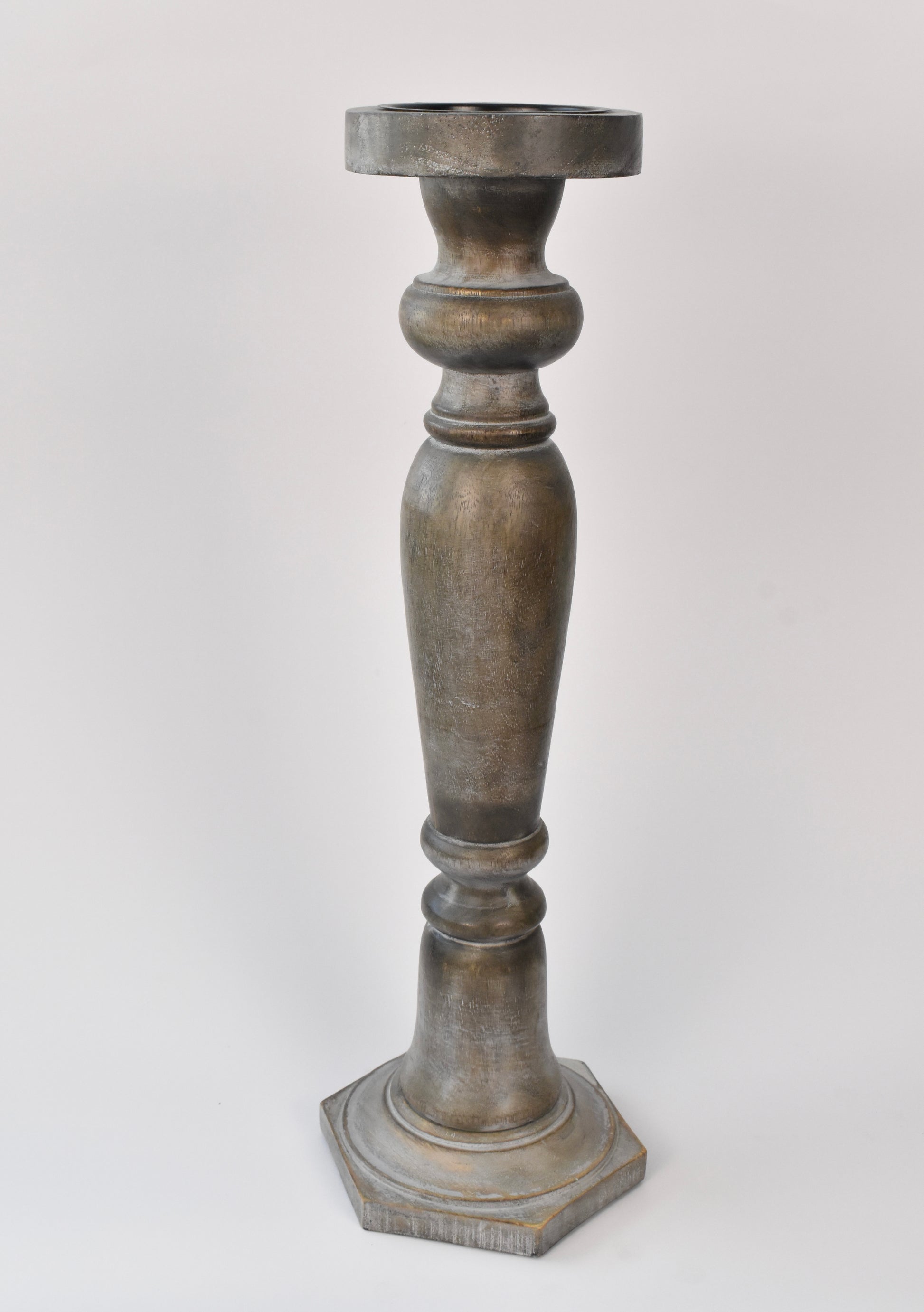 Charcoal Wood Candle Holder