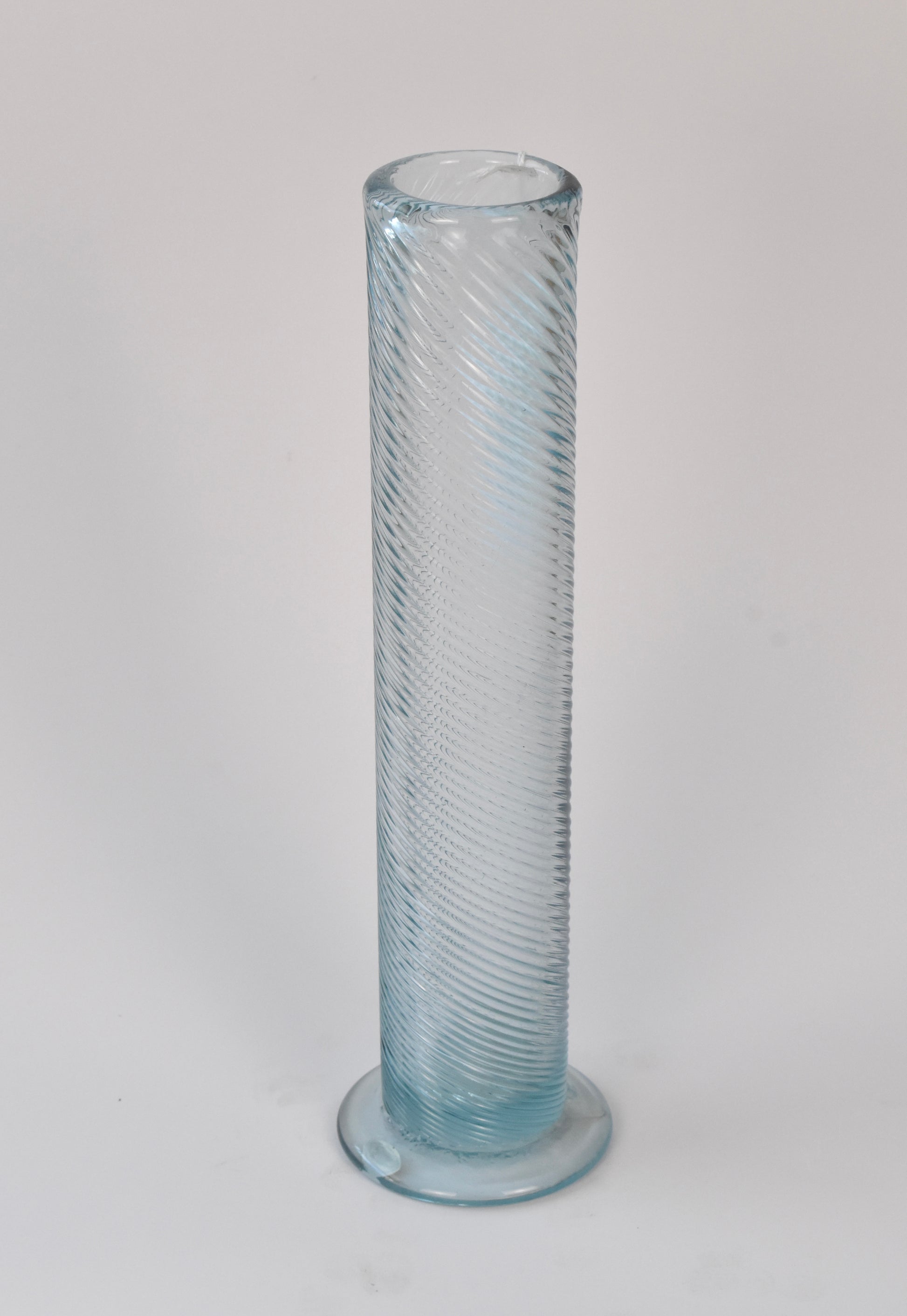 13" Blue Pulled Glass Vase