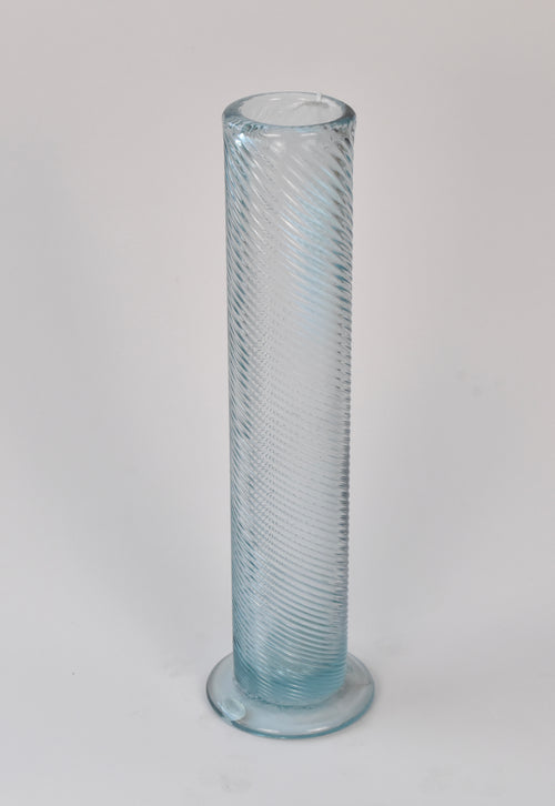 13" Blue Pulled Glass Vase