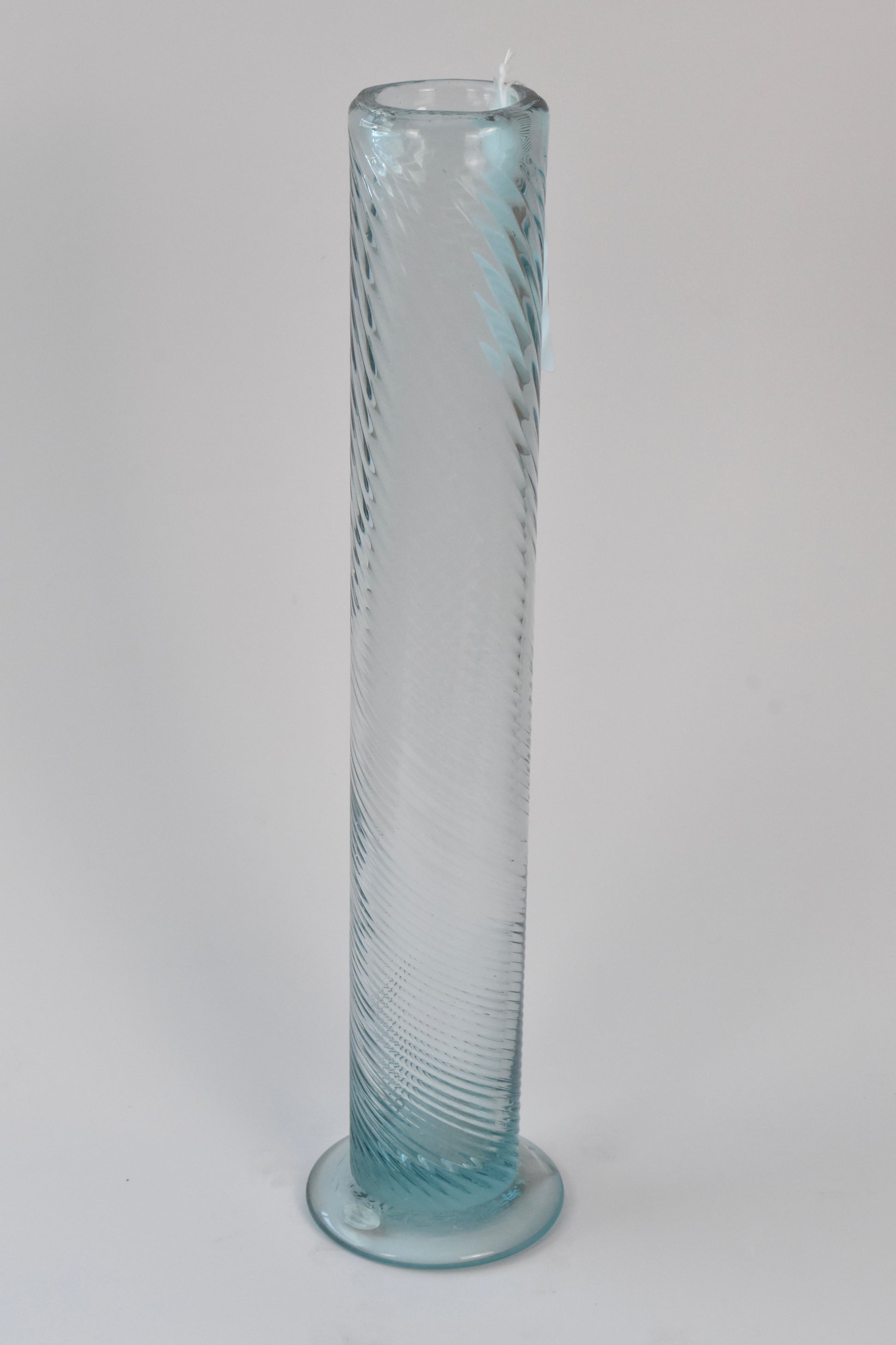 16" Blue Pulled Glass Vase