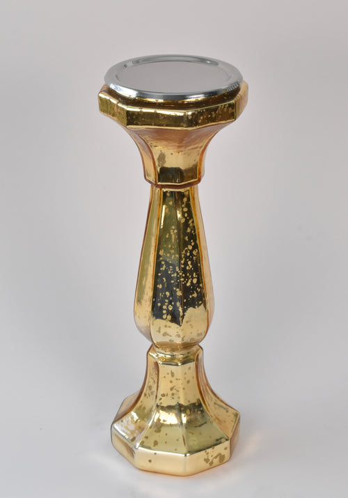 13" Mercury Tobacco Pillar Candle Holder