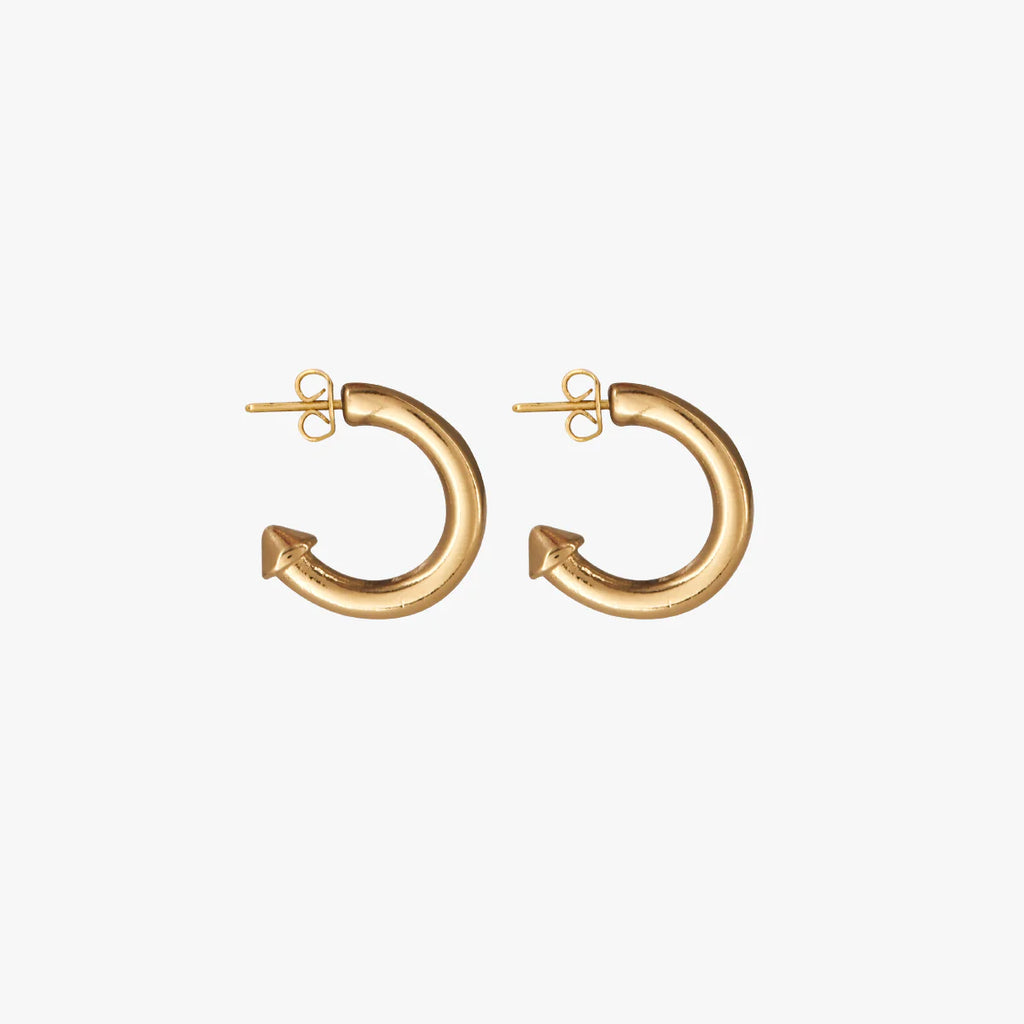 Cross Heart Hoop Earrings – Gold