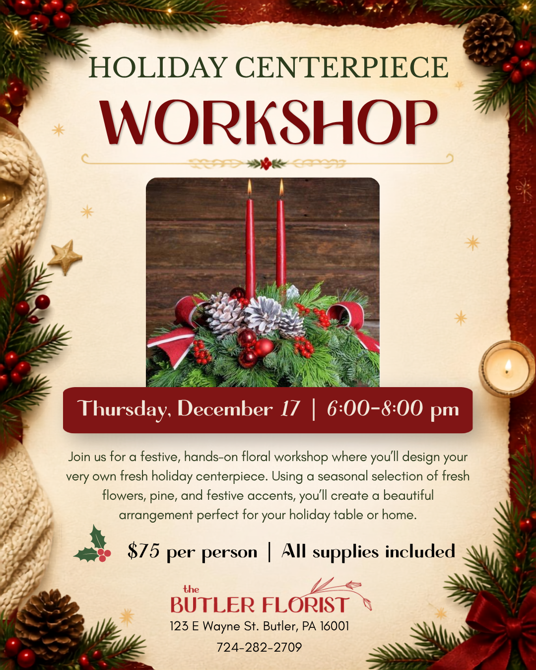 Holiday Centerpiece Workshop