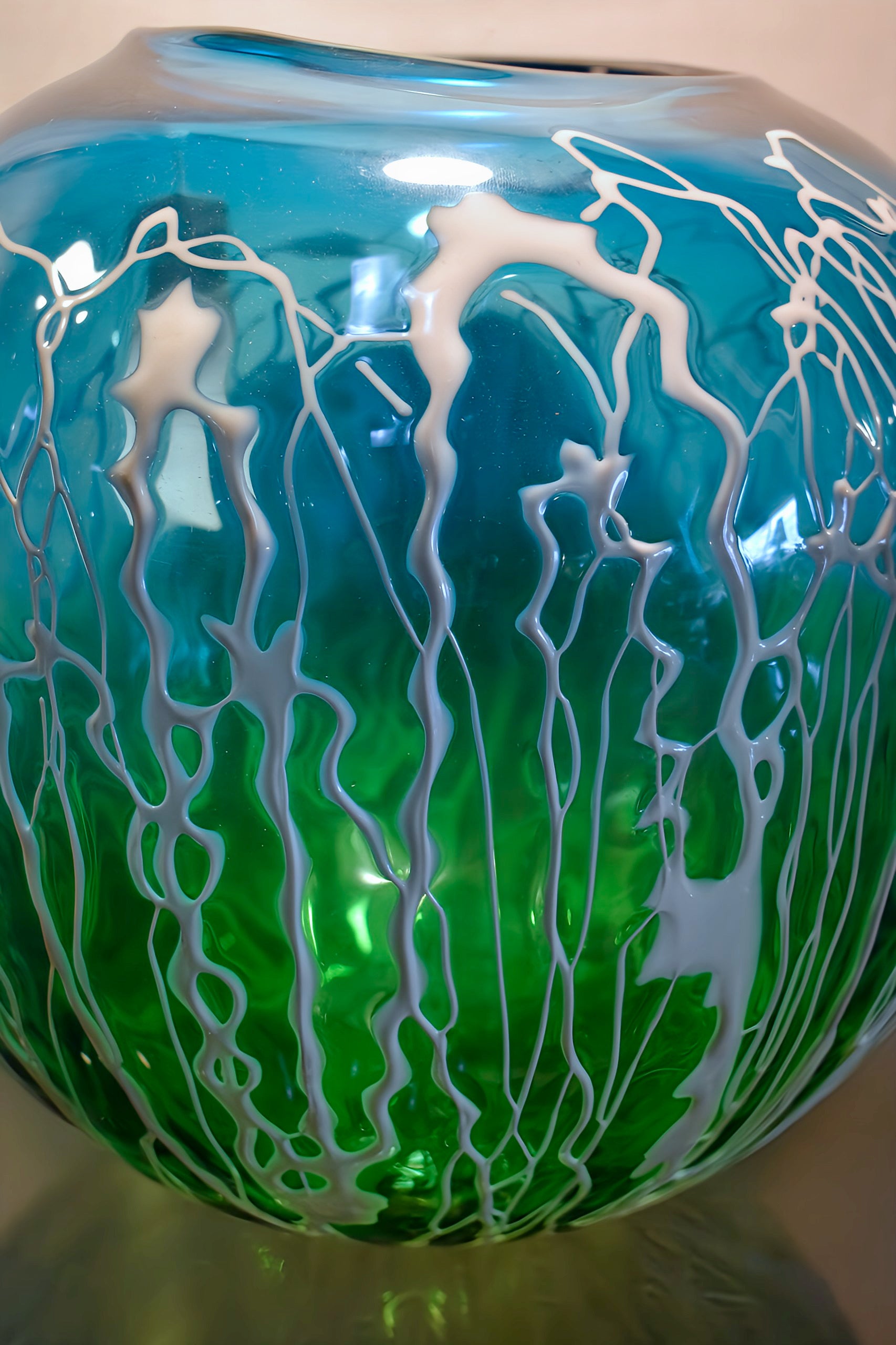 Blue & Green Hand Blown Bowl
