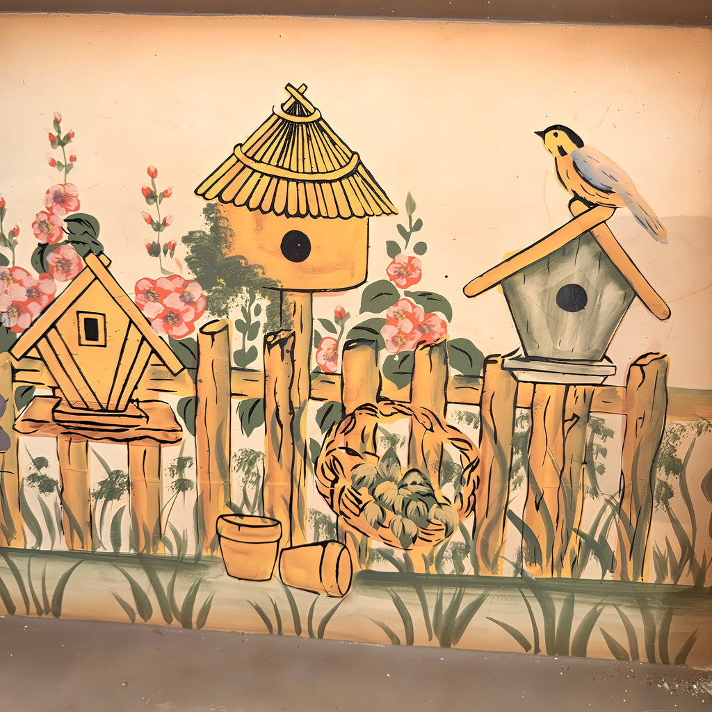 Vintage Garden Birdhouse Decorative Tray