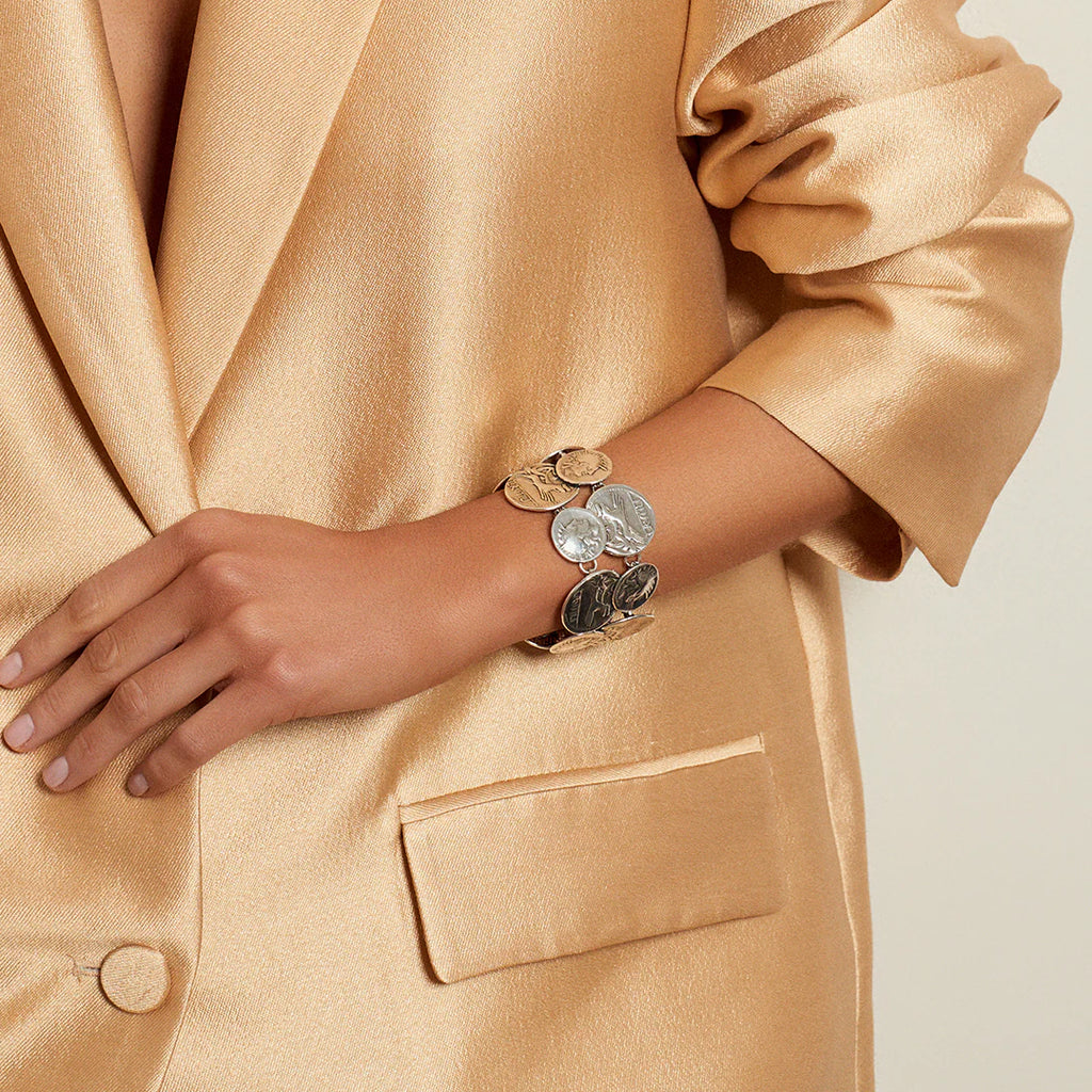 Gladiator Coin Bracelet - Silver