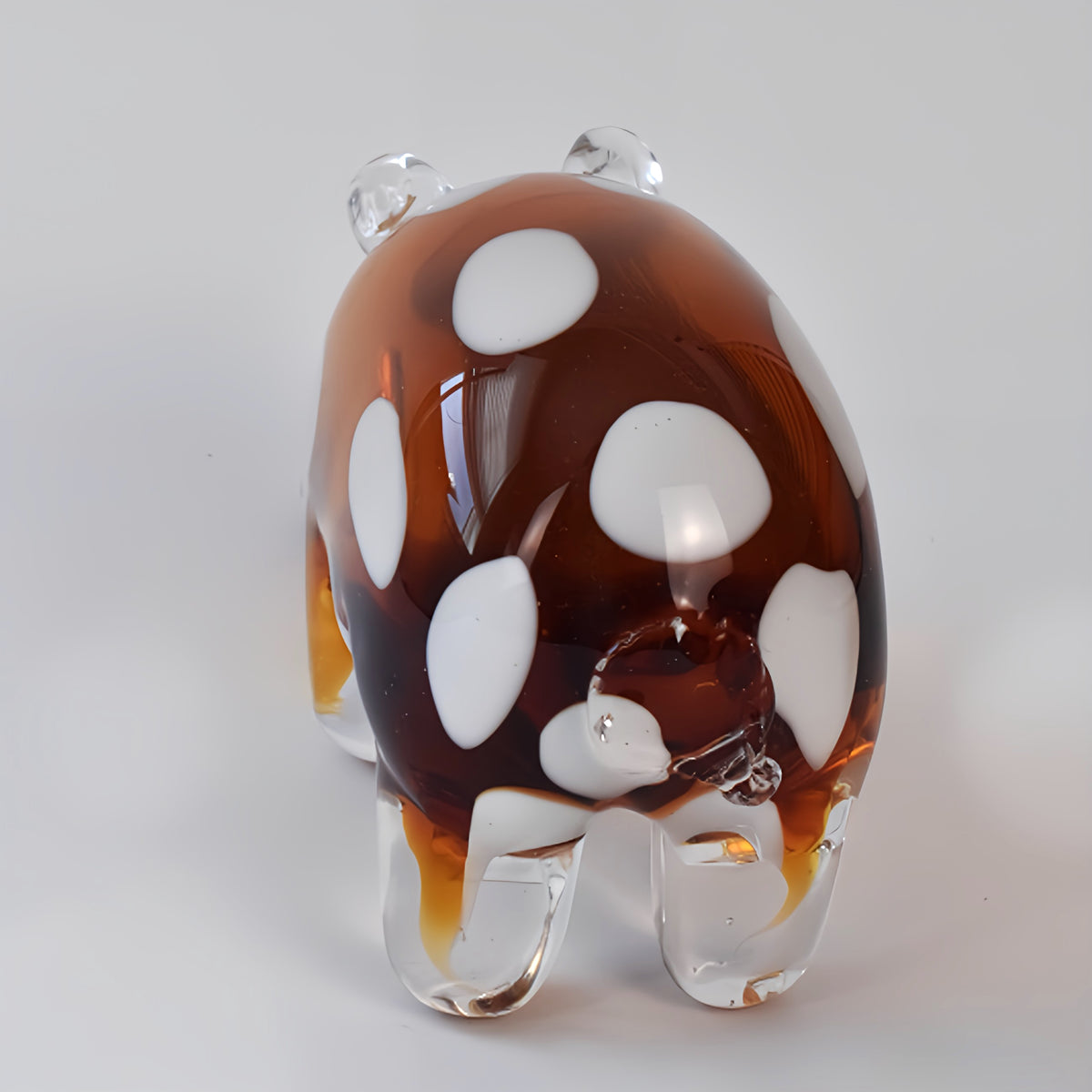Heavy Art Glass Pig Figurine Paperweight