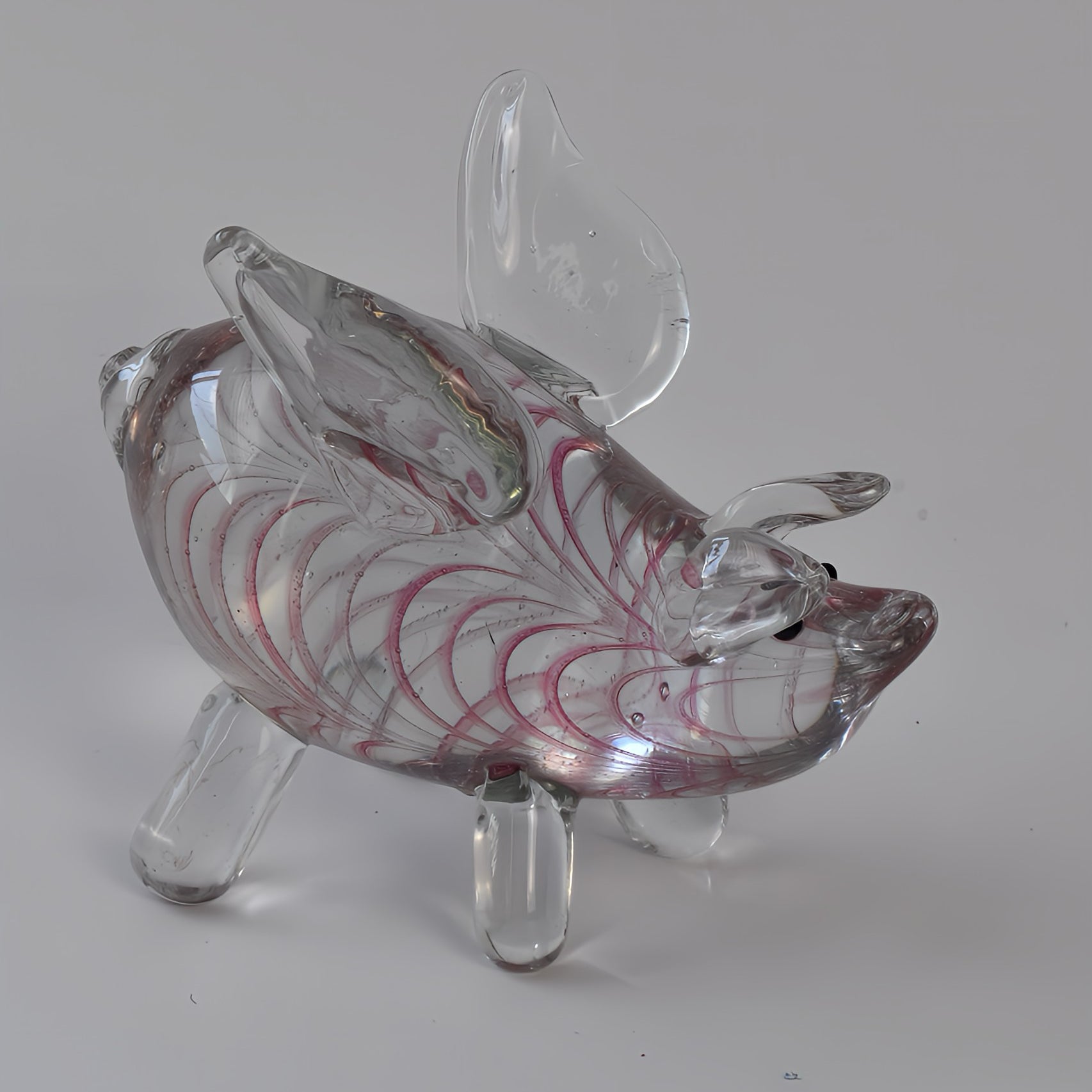 Heavy Art Glass "When Pigs Fly" Figurine