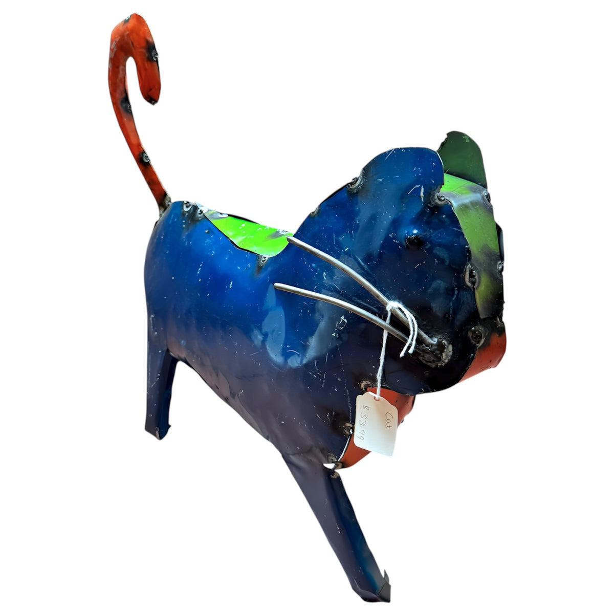 Whimsical Metal Garden Cat – Colorful Outdoor Decor