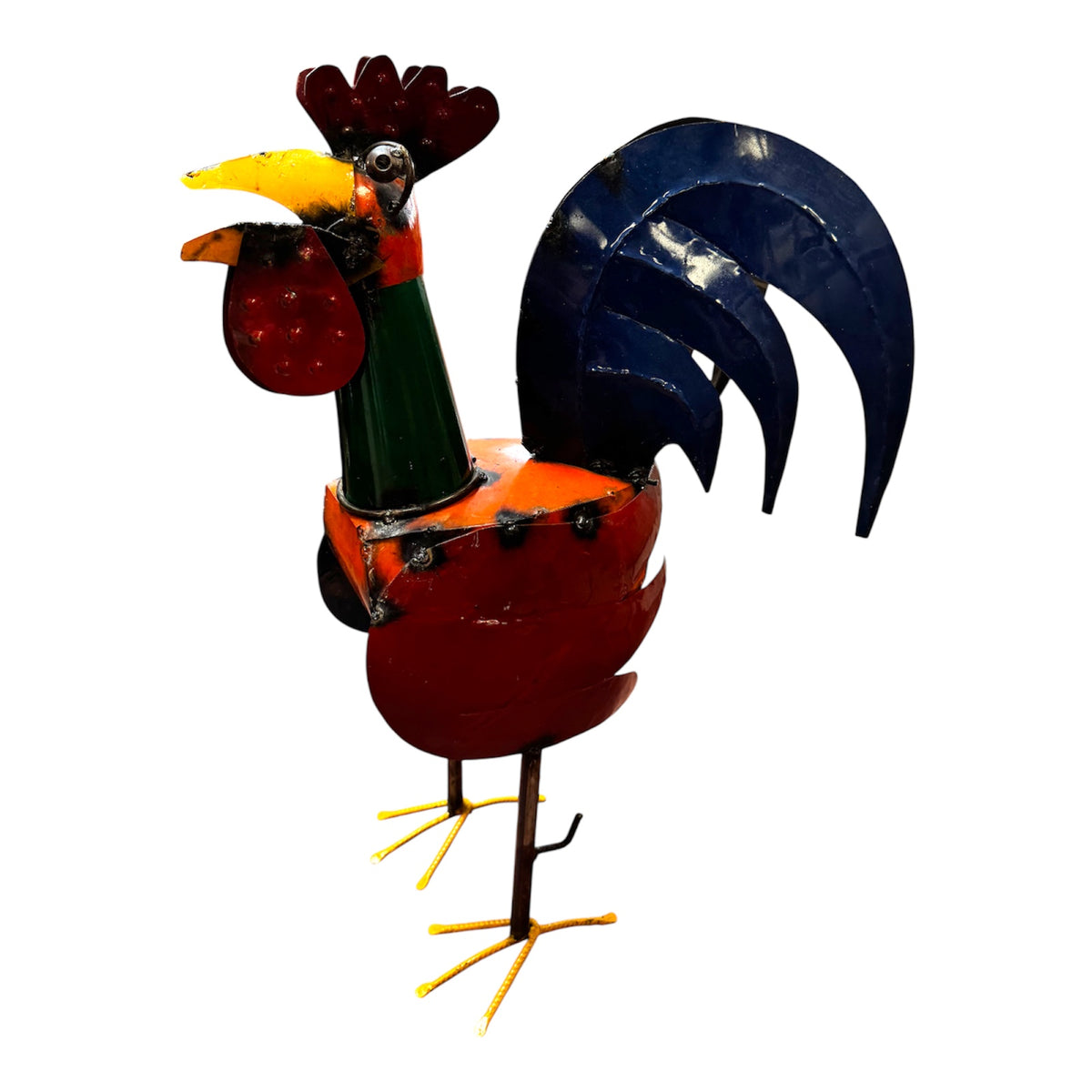 Colorful Metal Rooster – Vibrant Garden Accent