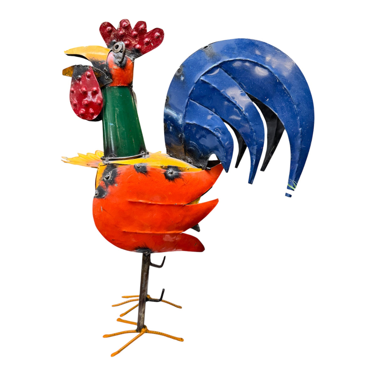 Colorful Metal Rooster – Vibrant Garden Accent