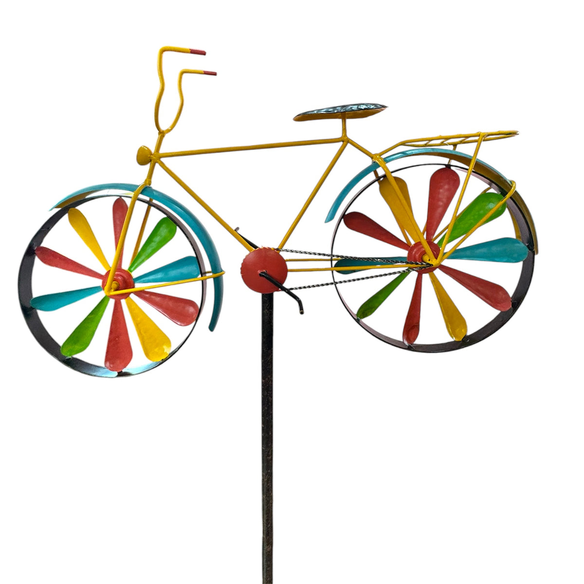 Sunny Ride Yellow Bicycle Garden Stake