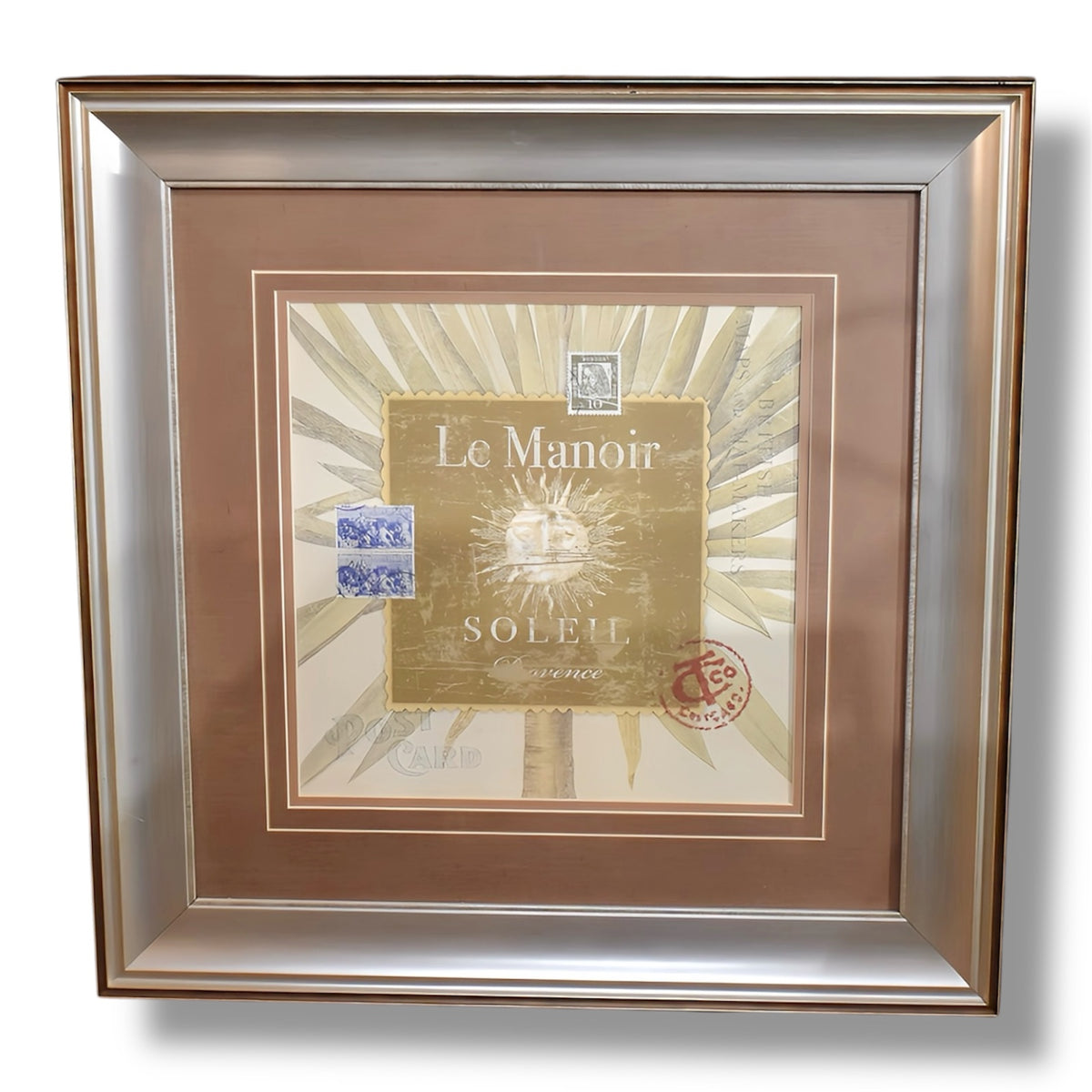 Le Manoir Fleur Soleil Vintage Square Art Print