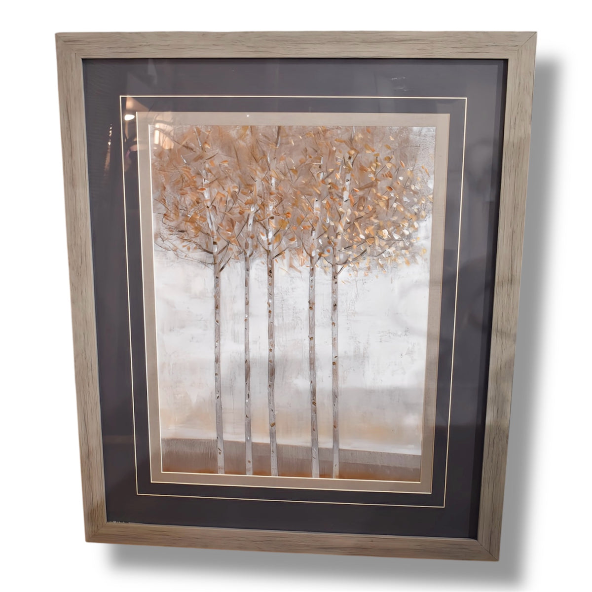Beige Trees Framed Art Print