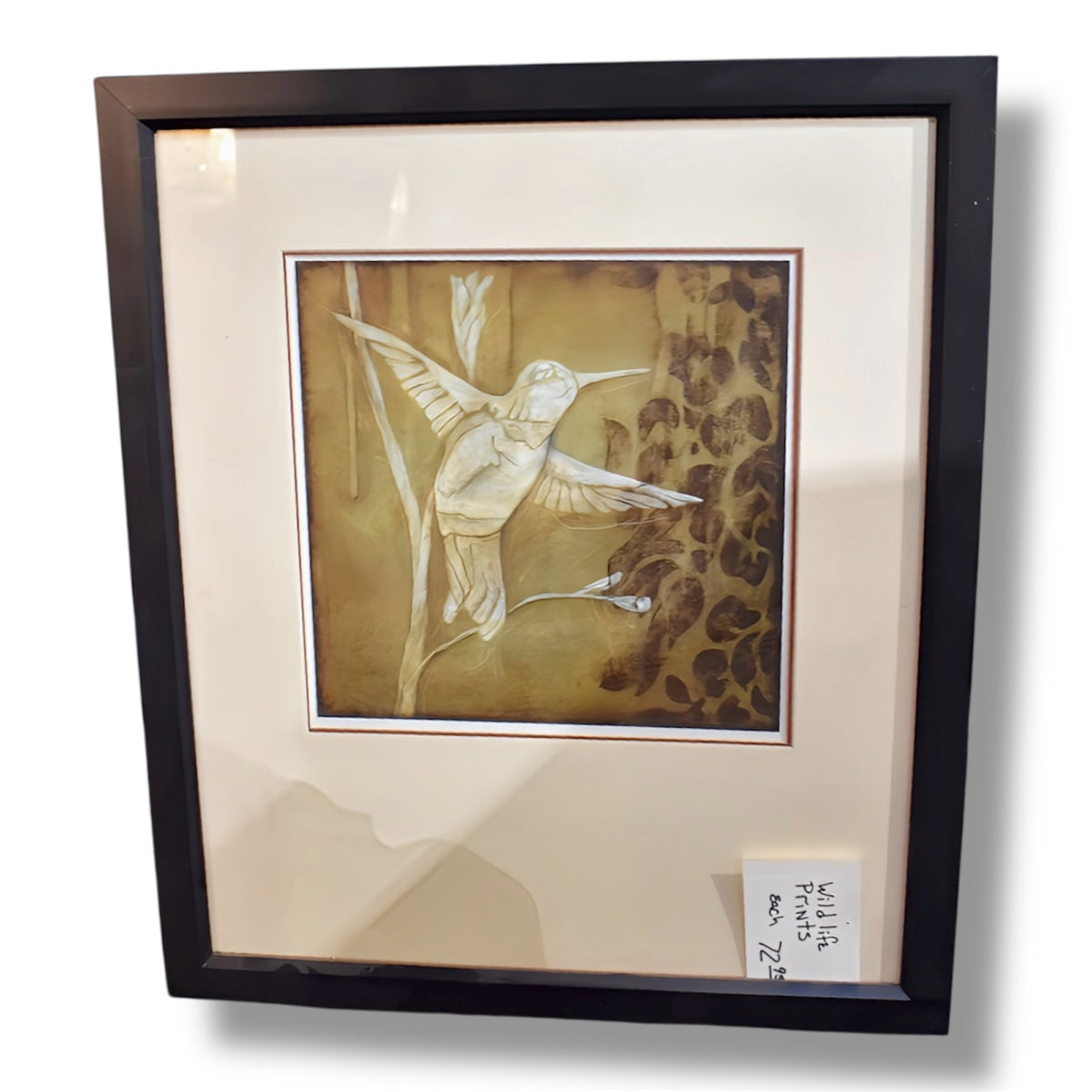 Vintage Hummingbird Framed Art Print