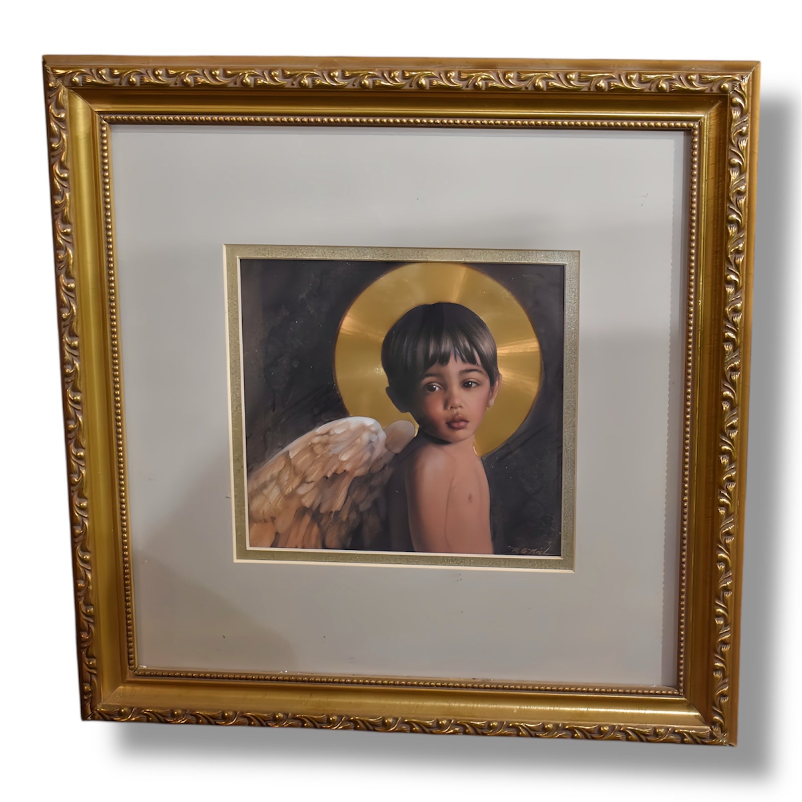 Boy with Halo Framed Art Print