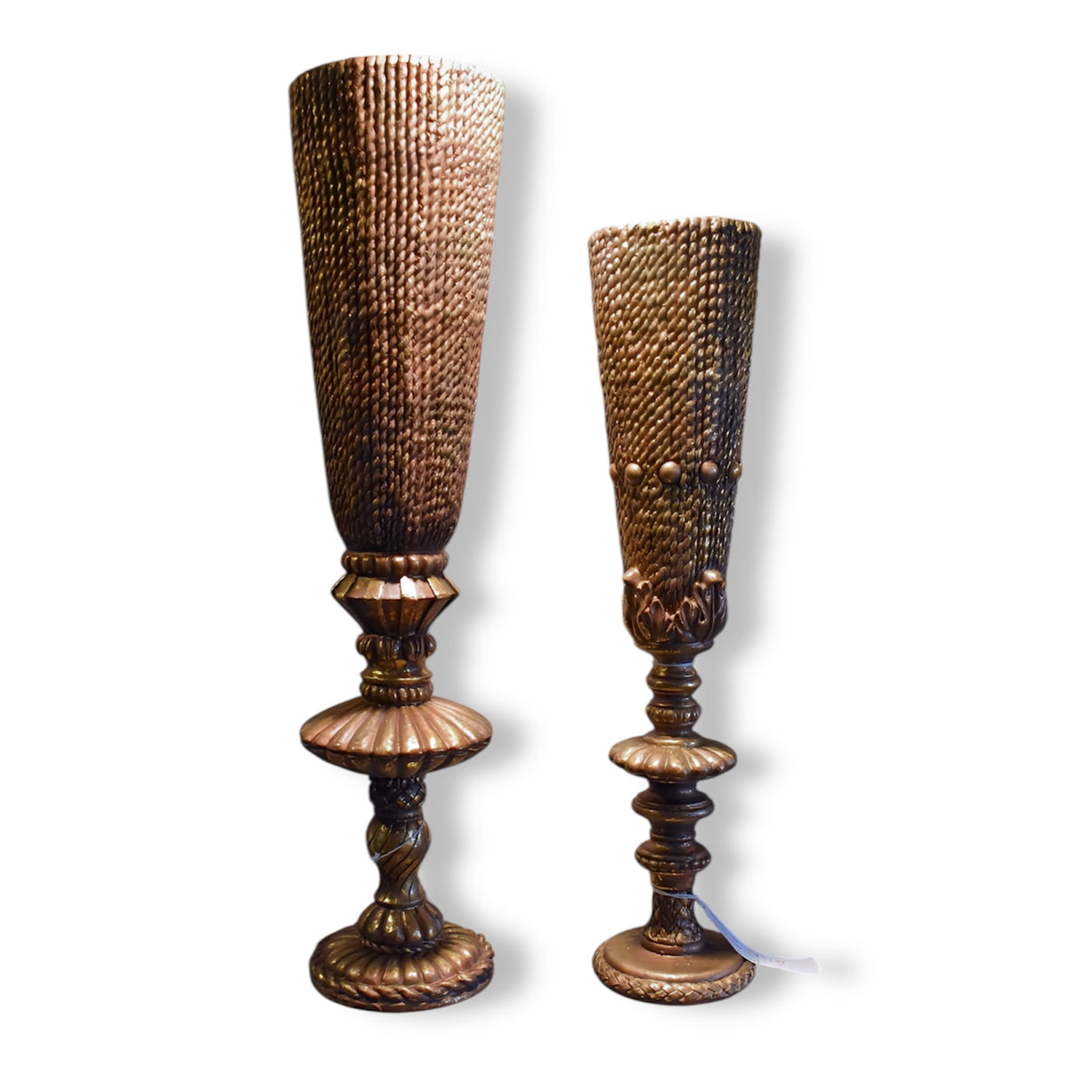 Large Gold Tassel Candle Holder