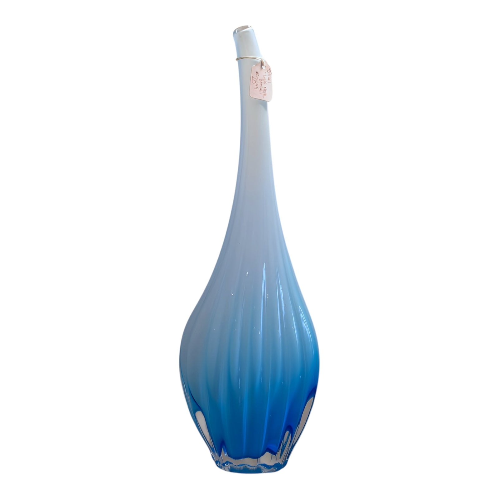Small Long Neck Blue Bottle Vase