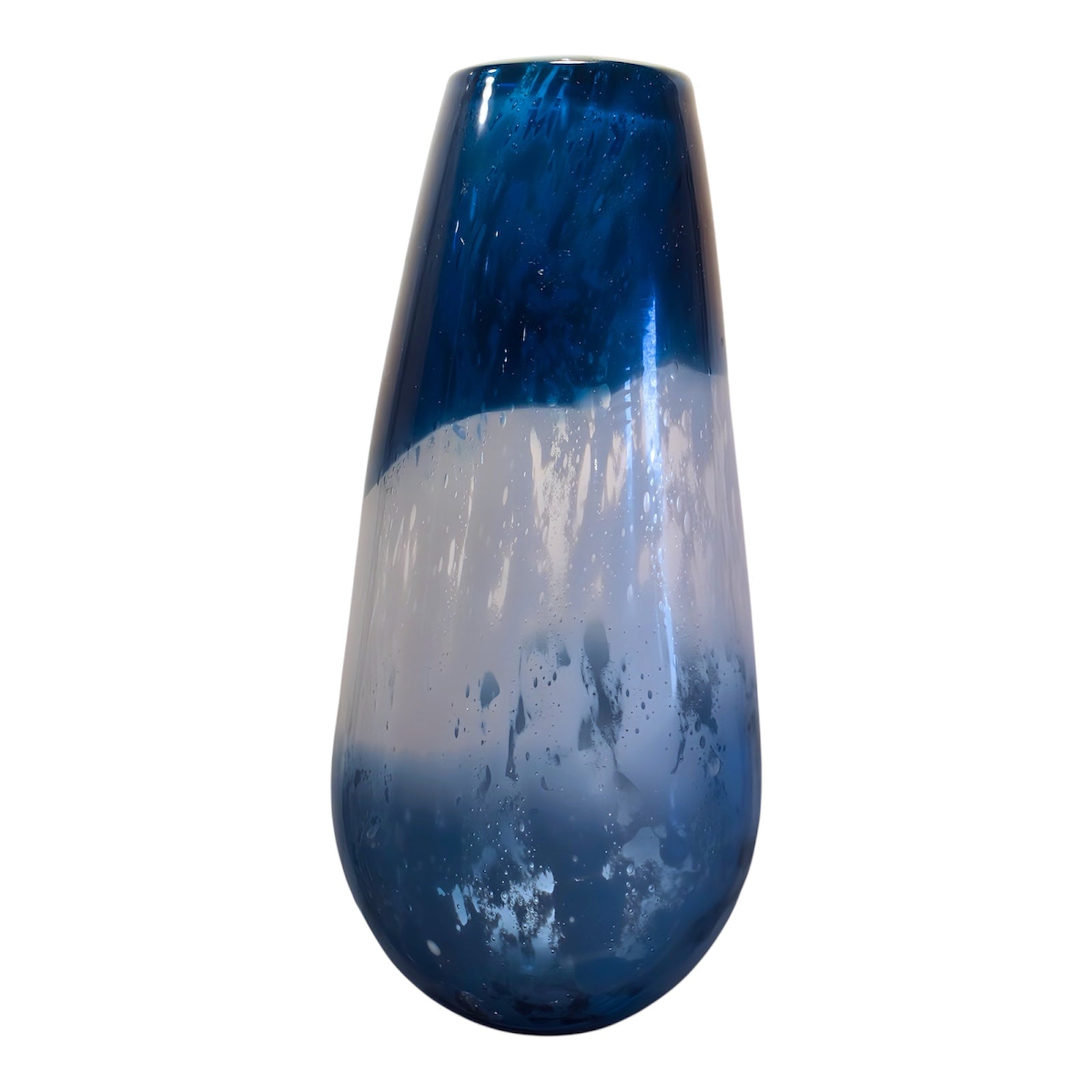 Blue and White Speckled Vase
