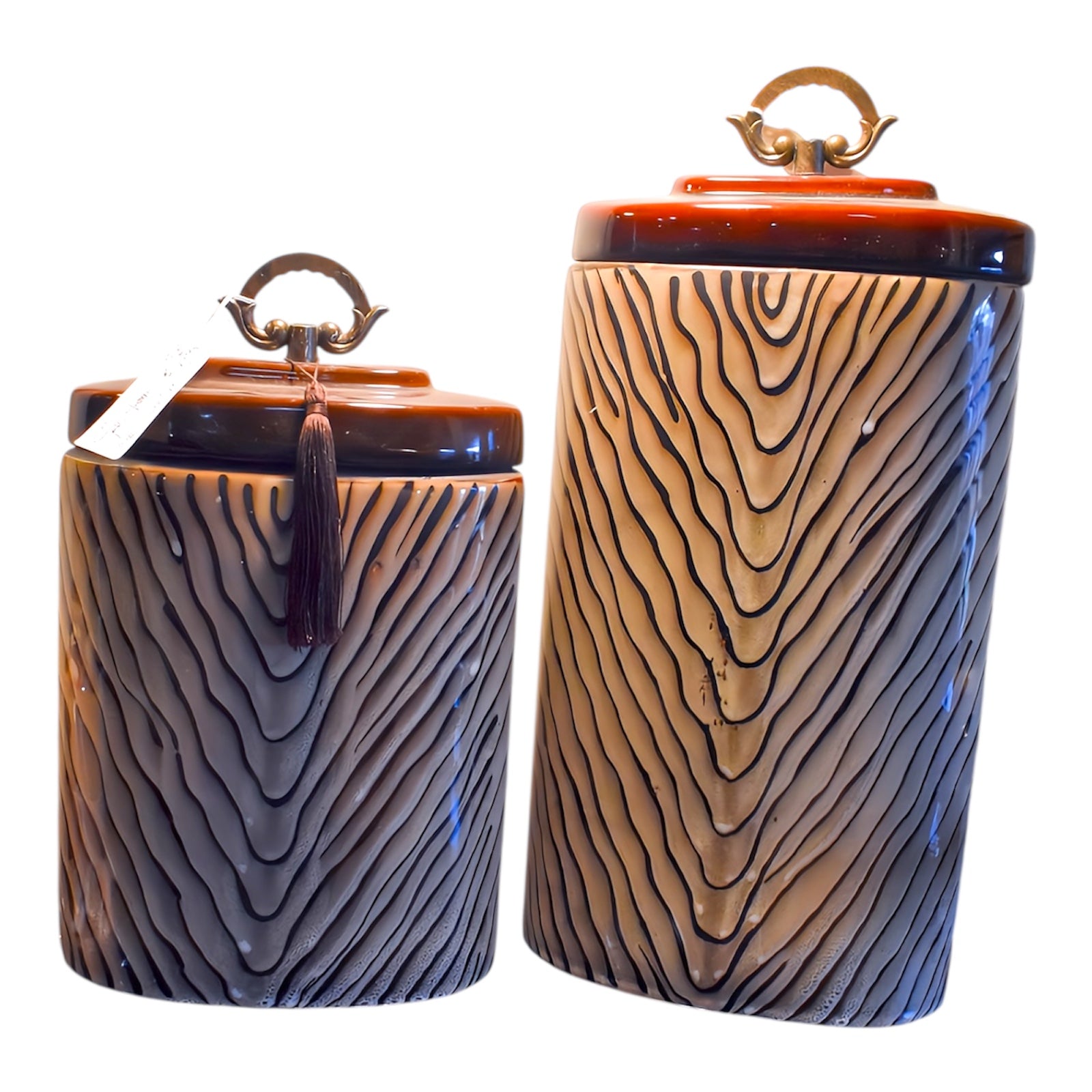 Large Lidded Jar w/ Tassel