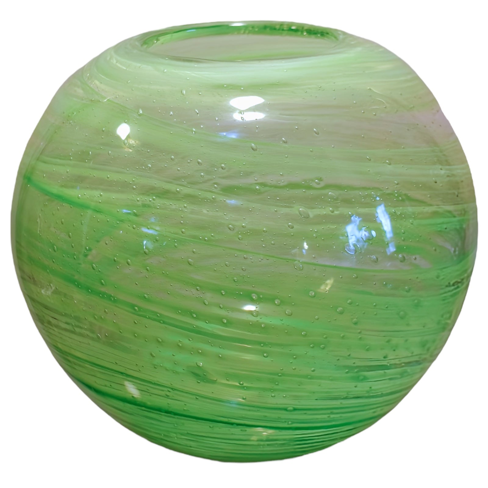 Green Swirl Glass Vase