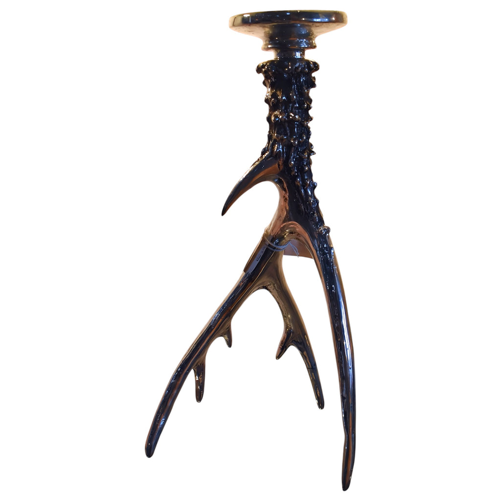 Large Silver Antler Candle Holder