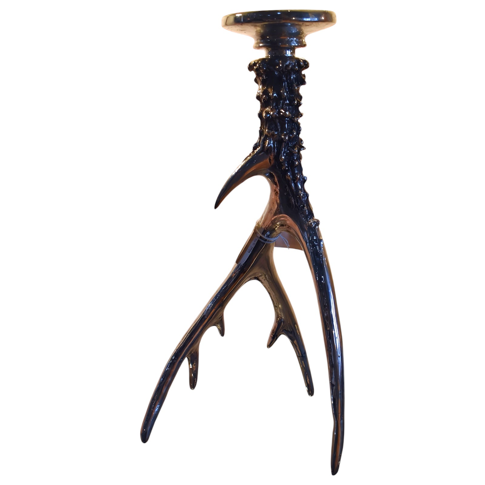 Large Silver Antler Candle Holder