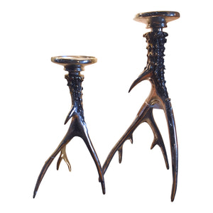 Large Silver Antler Candle Holder