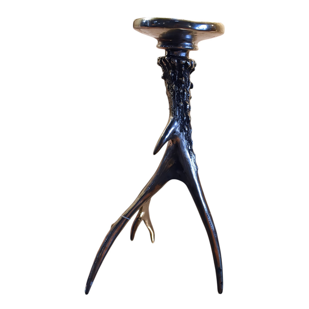 Small Silver Antler Candle Holder