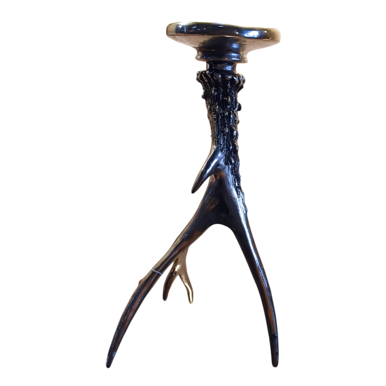 Small Silver Antler Candle Holder