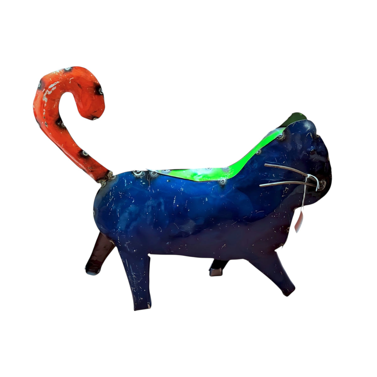 Whimsical Metal Garden Cat – Colorful Outdoor Decor