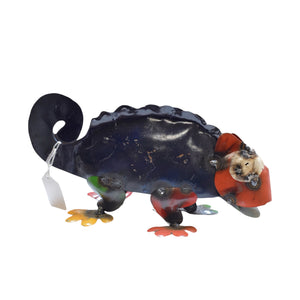 Colorful Metal Chameleon Garden Statue - Small
