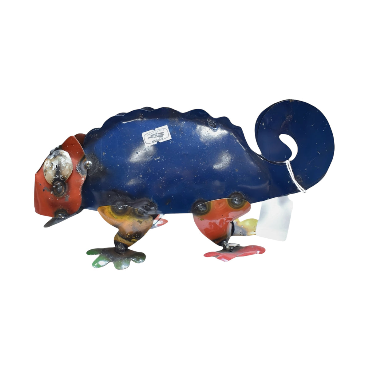Colorful Metal Chameleon Garden Statue - Small