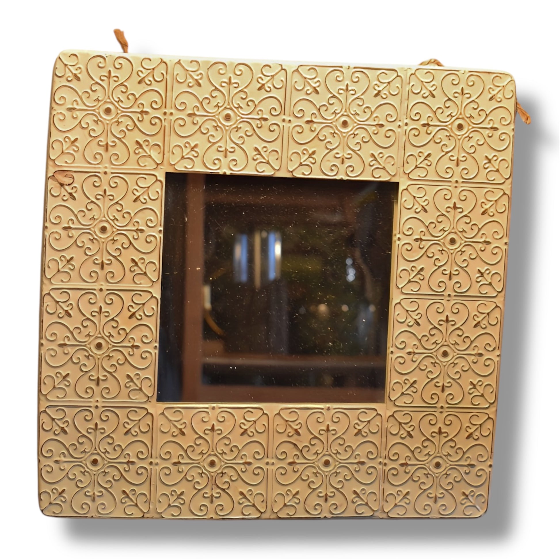 Ivory Scroll Mirror