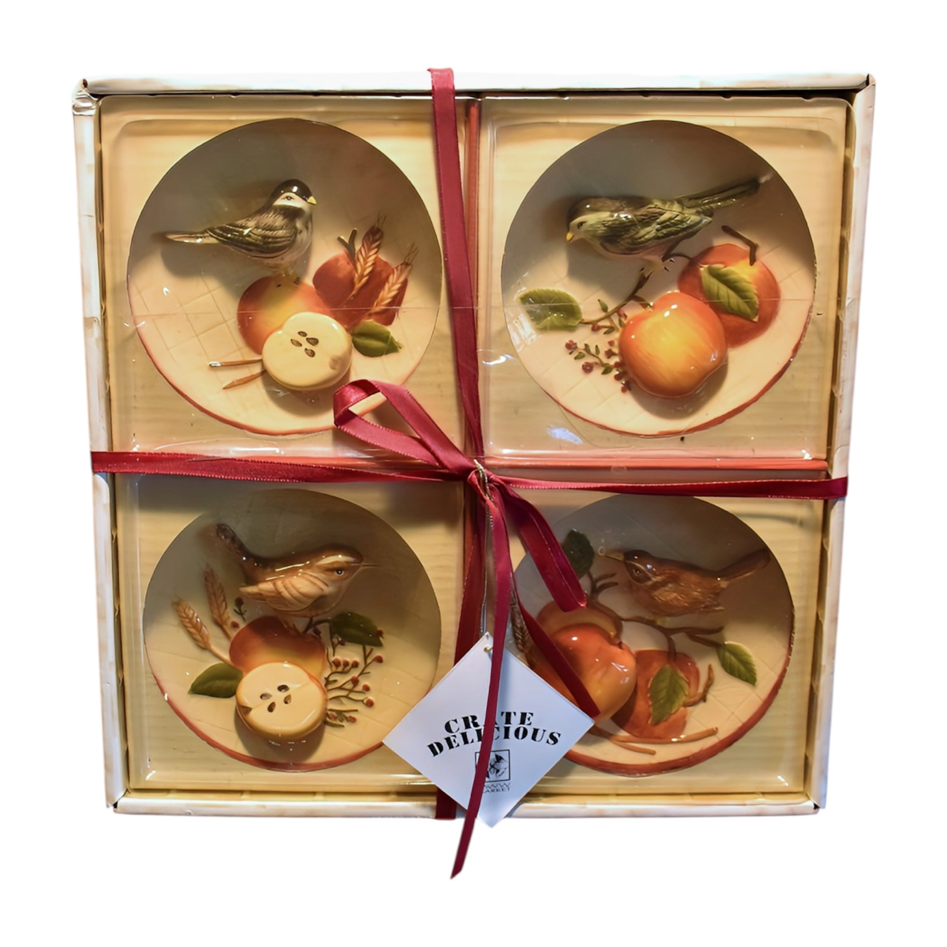 Bird & Apple Mini Plate Set with Wire Rack