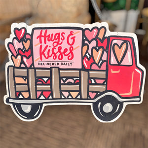 Hugs & Kisses Delivery Truck Decorative Sign