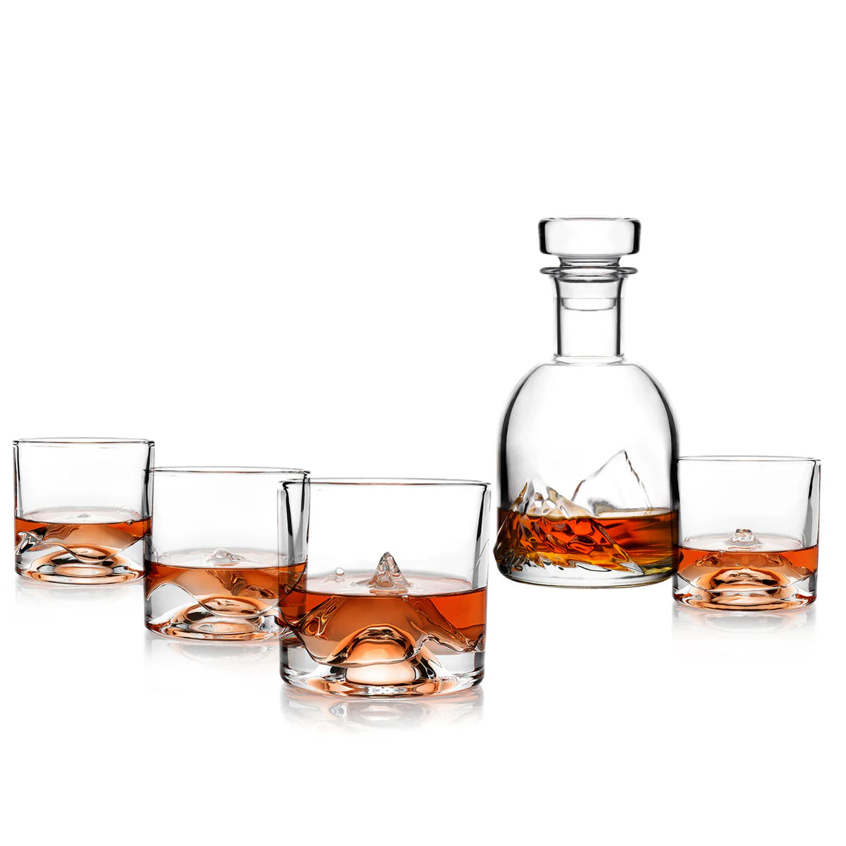 The Peaks Crystal Whiskey Decanter Set (5 pcs)
