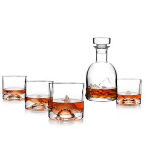 The Peaks Crystal Whiskey Decanter Set (5 pcs)